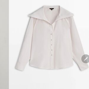 Massimo dutti SHIRT WITH VOLUMINOUS COLLAR AND CERAMIC BUTTONS